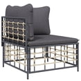 thumbnail image 2 of vidaXL 5 Piece Garden Lounge Set with Cushions Anthracite Poly Rattan, 2 of 5
