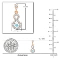 thumbnail image 3 of Dazzlingrock Collection 3mm Round Aquamarine & White Diamond Infinity Swirl Pushback Dangling Drop Earrings for Women (0.18 ctw, Color I-J, Clarity I2-I3) in 10K Rose Gold, 3 of 4