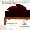 thumbnail image 4 of KOMFIT 800TC Egyptian Cotton Sheet Set Soft and Breathable - 4 Piece Bed Sheet Wine Solid Full Size - 18" Deep Pocket, 4 of 5