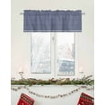 thumbnail image 5 of Navy Blue White Striped Curtain Valance for Windows/Living Room/Kitchen/Bathroom/Café, Short Rod Pocket Tier Curtain Window Panel Farmhouse Geometric Horizontal Lines Stripes Topper Curtain 42''x18'', 5 of 6