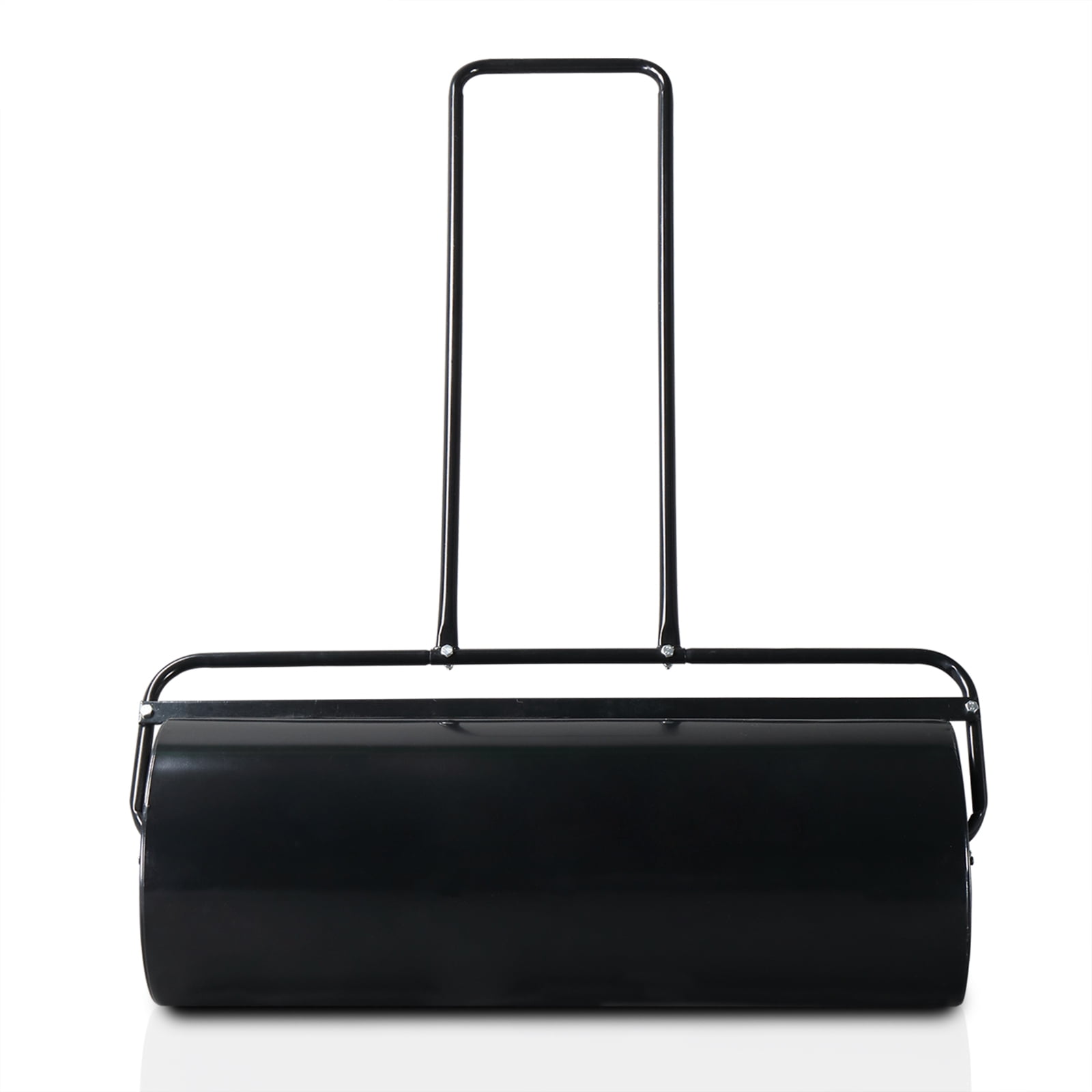36in Cylindrical Iron Lawn Roller, Black