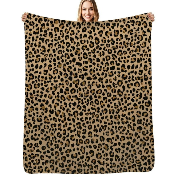 Leopard print seamless pattern background Flannel Blanket Warm Soft Bedding Throws Winter Camping Chair Sofa Bed
