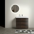 thumbnail image 2 of 36" Walnut Bathroom Vanity with Sink, Large Storage Freestanding Bathroom Vanity for Modern Bathroom, One-Piece White Sink Basin Without Drain and Faucet, Pre-assembled, 2 of 7
