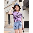 thumbnail image 3 of Arshiner Girls Casual Short-Sleeve T-Shirt Cute Print Twist Front Summer Blouse for Girls Tunic Tee Tops, 3 of 5