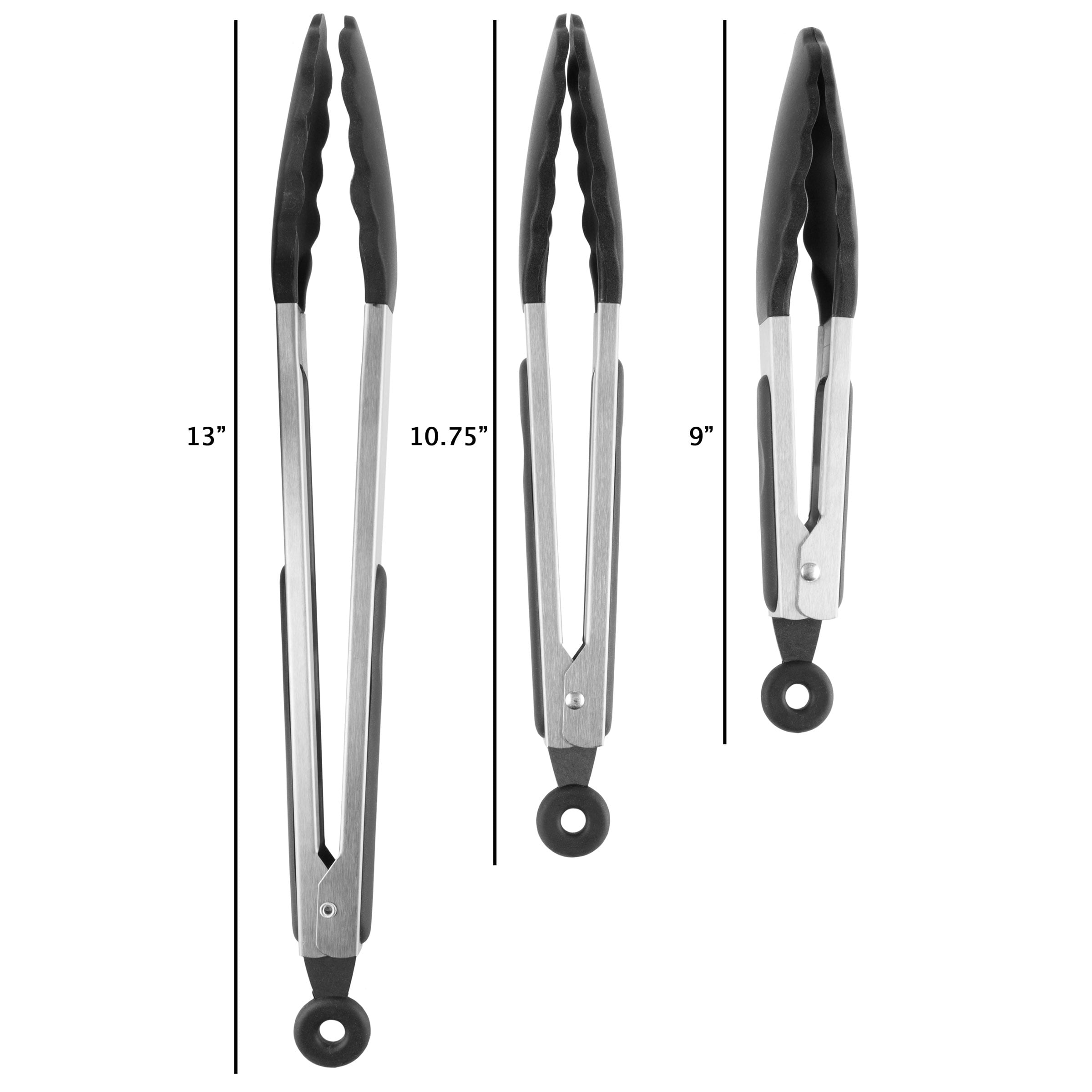 Vogue 10in Catering Tongs with Spring Loaded Mechanism Made of Stainless Steel 