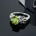 thumbnail image 4 of Gem Stone King 925 Sterling Silver Green Peridot Ring for Women | 2.10 Cttw | Gemstone Birthstone | Oval 9X7MM | Available in Size 5,6,7,8,9, 4 of 5
