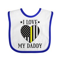 Inktastic Dispatcher Daddy Gold Line Emergency Boys or Girls Baby Bib