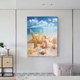 thumbnail image 6 of Kdxio Beach Starfish Shell Pattern Canvas Wall Art 12x16 Inches - Waterproof HD Print Solid Wood Frame for Living Room & Bathroom,Vertical, 6 of 8