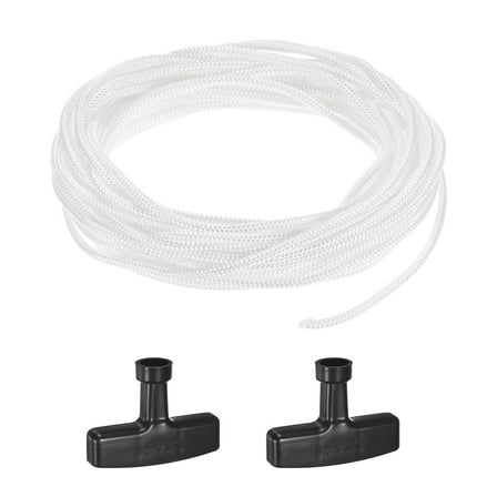 Uxcell Recoil Starter Rope Pull Cord 3.5mm 10m Nylon Pull Cord with Handles White,Black