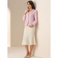 thumbnail image 4 of DARING DIVA Women's Notch Lapel Long Sleeve Elegant Business Casual Jacket L Pink, 4 of 6