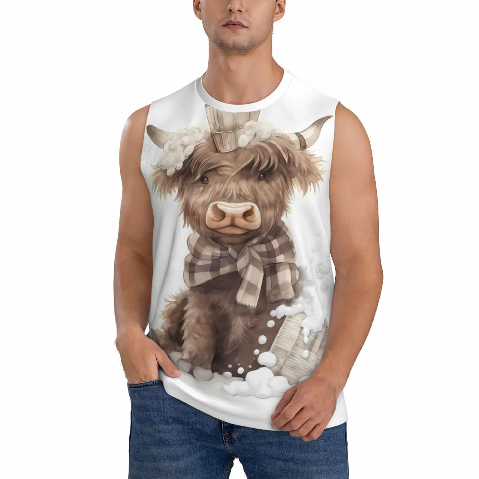 thumbnail image 1 of Fotbe C Men's Camiseta sin Mangas Estampada para Hombres, Playera Casual para Gimnasio, Entrenamiento, Playa-XX-Large, 1 of 7