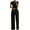 Black2, variant on Womens Jumpsuits Casual Sleeveless Boho Straight Leg Stripe One Piece Jumpsuits Crewneck Baggy Overalls Date Night Vacation Womens Rompers For Summer M