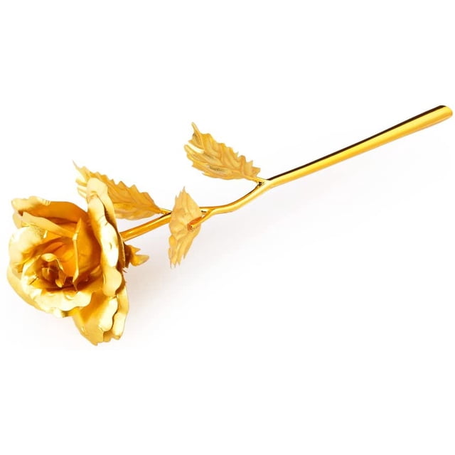 Rosa bañada en oro Rosa dorada de 24 quilates con caja de regalo, regalo para cumpleaños, día de la madre, día de San Valentín, decoración de aniversario del hogar - oro Sailing Electrónica