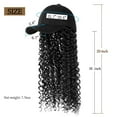 thumbnail image 4 of YEKEYI Headband Wig Human Hair Wigs Baseball cap Wig Curly Deep Wave Headband Wig Hat Wigs (Black hat Long Lbrown wig), 4 of 5