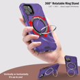 thumbnail image 5 of Magnetic for iPhone 12, iPhone 12 Pro Case with Stand [Compatible with MagSafe] + Screen Protector[2 Pack], Shockproof Cover Rugged Phone Case, Built in 360° Rotatable Ring Kickstand, Purple, 5 of 6