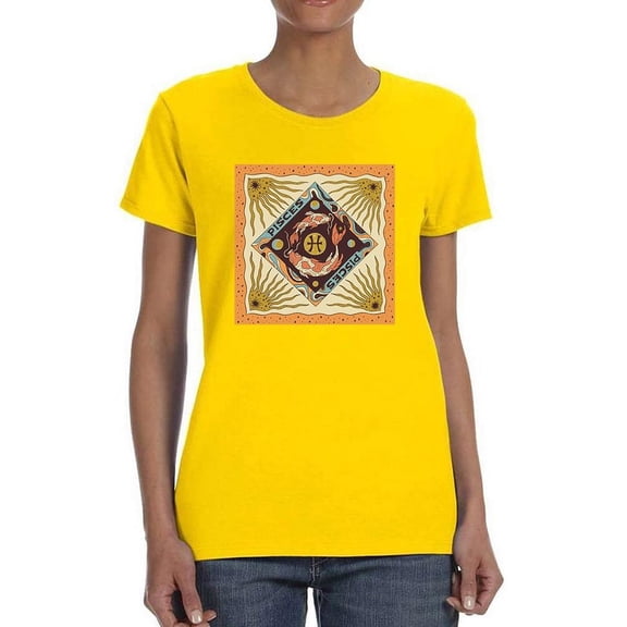 Pisces Zodiac Ethnic Style T-Shirt Women -Image by Shutterstock, Female 4X-Large