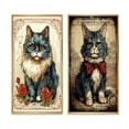 thumbnail image 2 of Designart "Illustration Vintage Chat Bleu avec Roses Rouges" Animaux Chat Art Mural Encadré Ensemble de 2 - Art pour Enfants Art Mural Encadré Bleu Ensemble de 2, 2 of 6