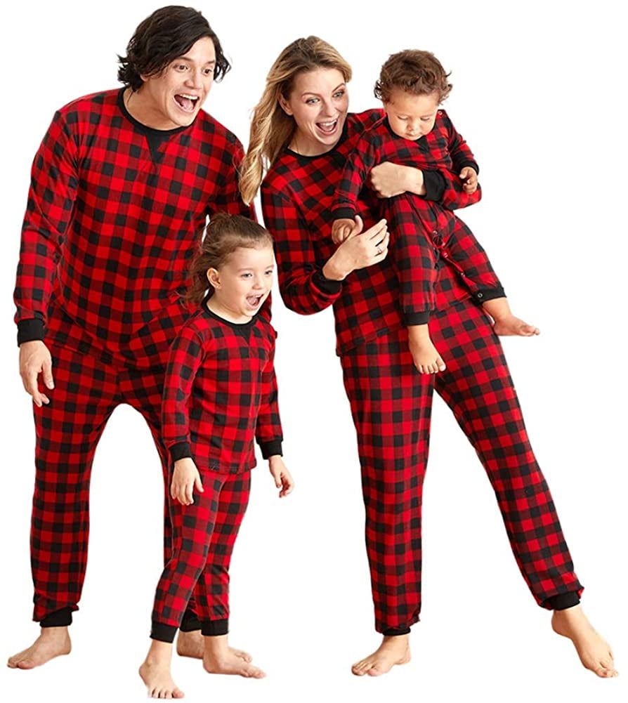 Christmas pj red and black plaid pajamas Kleding Unisex kinderkleding Pyjamas & Badjassen Pyjama Lumberjack Christmas Pajamas Buffalo Plaid Christmas Pajamas for children 