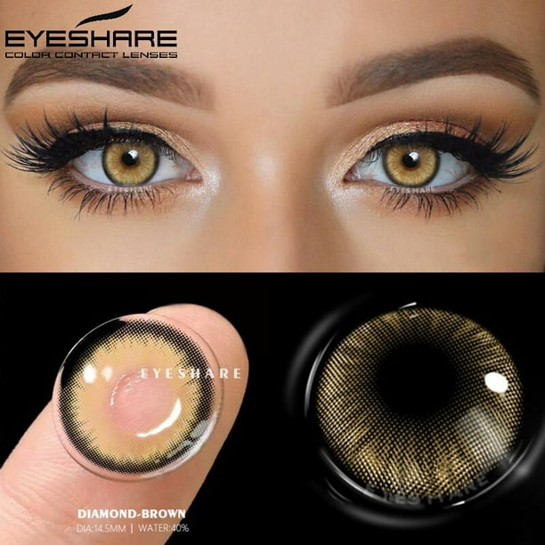 EYESHARE-lentes de contacto de Color azul para ojos, lentillas de Color azul multicolor para estudiantes de belleza, 1 par