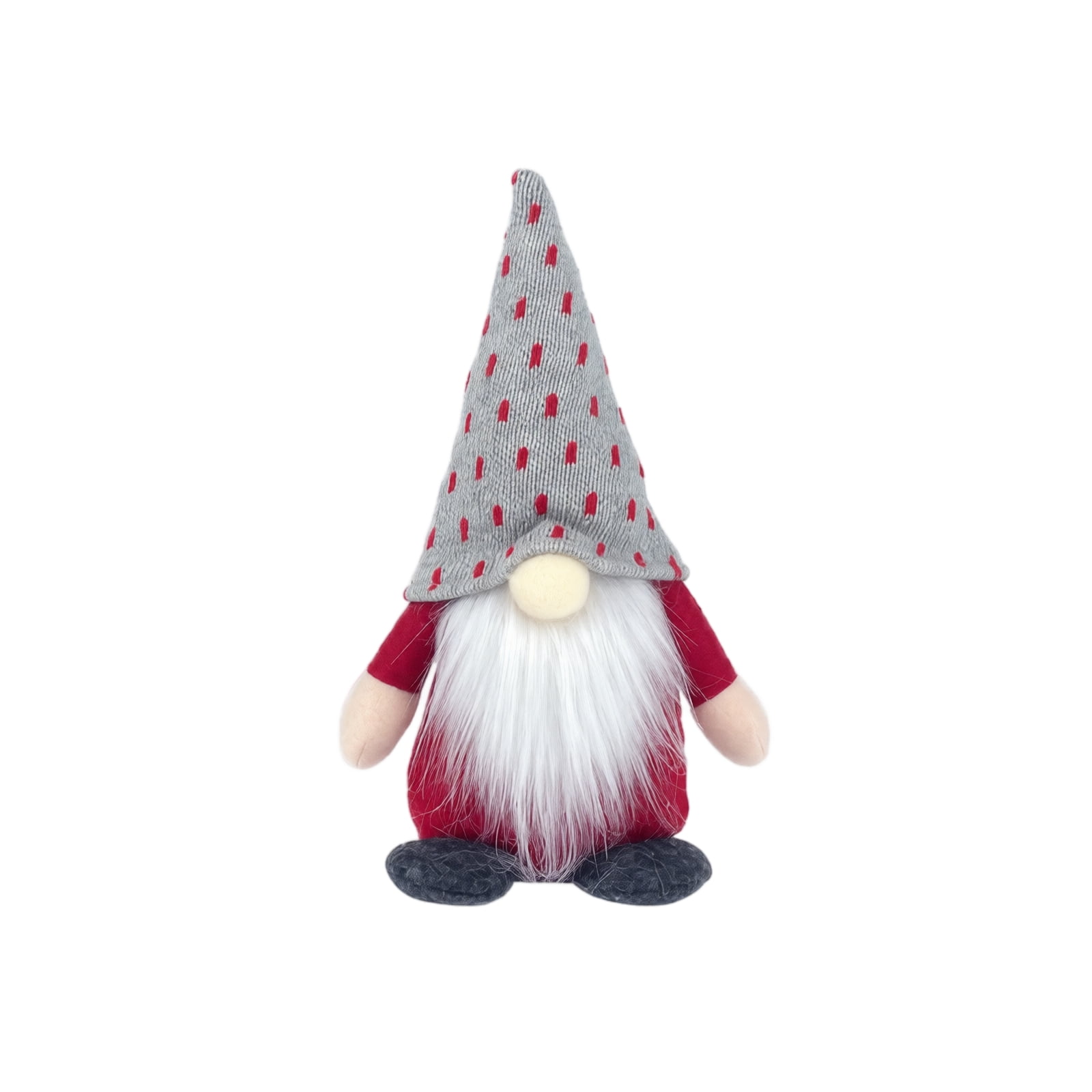 Nordic Christmas Gnome Decoration Plush Standing Figurine Holiday Tabletop Ornament Handmade Style Fabric Doll for Home