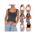 thumbnail image 4 of Camisola sin mangas para mujer Sexy Low Cut Skinny Camisa sin mangas Basic Slim Tee Streetwear, 4 of 5