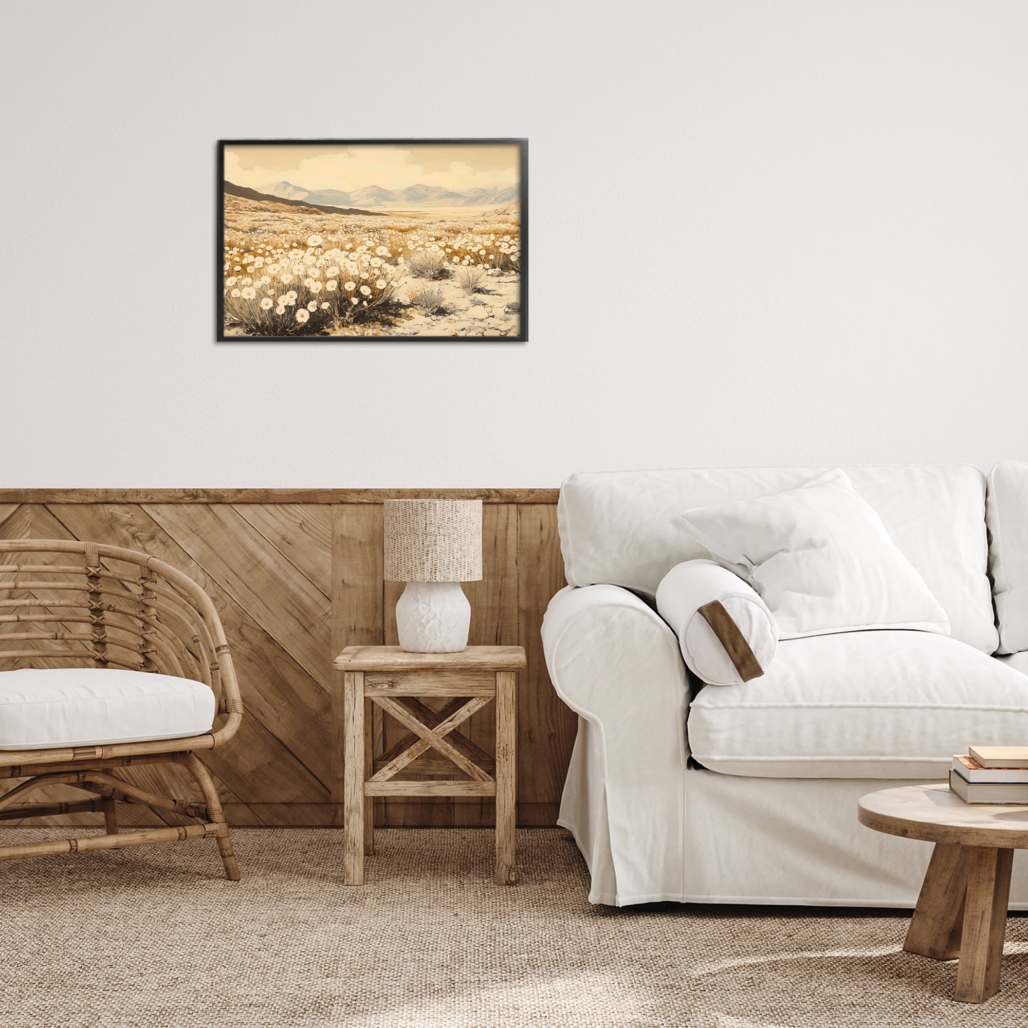 Stupell Industries Desert Wildflowers in Golden Valley Black Framed Giclee Art, design by Franklyn Gregory