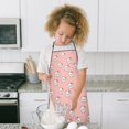 thumbnail image 4 of Pink Cow Strawberry Pattern Kids Aprons for Girls and Boys,Adjustable Neck Strap Toddler Aprons for Kids Cooking Baking, 4 of 6