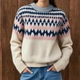 thumbnail image 2 of Women's Oversized Sweater Blend Knit Long Sleeve Round Neck Casual Pullover Top (High Neck Option Available) White M, 2 of 6