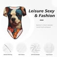 thumbnail image 4 of Kdxio Vintage Colorful Flower French Bulldog for Women's Short-Sleeved Onesie Stylish Round Neck Pajamas Bodysuit Jumpsuit Nightwear-Medium, 4 of 7