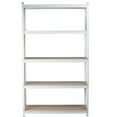 thumbnail image 2 of King's Rack 5-Tier Metal Boltless Storage Shelving in White/Wooden, 2 of 4