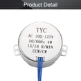 thumbnail image 3 of HUGFEGWE 2Pcs Synchronous Motor AC 110V 15-18RPM Turntable Motor CCW Direction 4W TYC-50 Horizontal Hole Tapping Shaft U2536-19458, 3 of 7