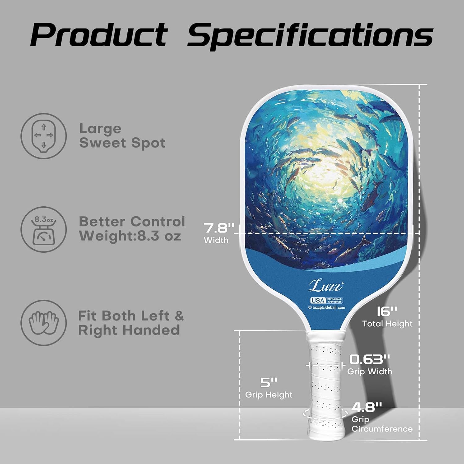 LUZZ Carbon Fiber Pickleball Paddle Set of 2 with 4 Balls and Carry Bag, USAPA Approved, T706 Pickle Ball Rackets for All Skill Level
