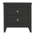 thumbnail image 2 of JERFIT Modern Nightstand with 2 Drawers, Black Wood Finish Bedside Table with 4 Tapered Legs for Bedroom Storage, 2 of 9