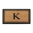 thumbnail image 1 of A1 Home Collections A1HOME200021-BR-Monogramme A1HC Tapis de Porte en Fibre de Coco Pure Naturelle avec Dos en PVC Robuste Monogramme, K, 1 of 4