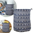 thumbnail image 1 of Stylish Patterned Linen Laundry Hamper Large Open Top Breathable Fabric For Home Durable And Easy Design, 1 of 5