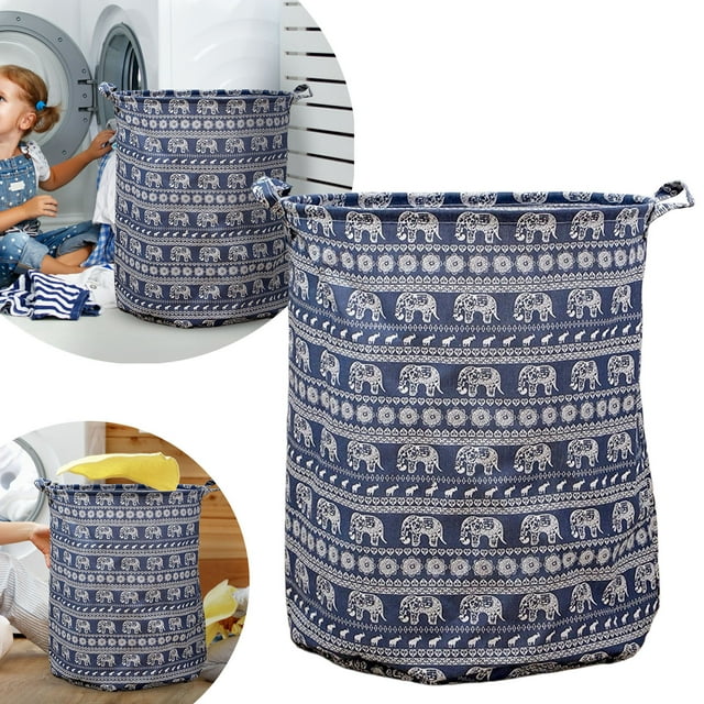 Patterned Linen Laundry Hamper Large Open Top Stylish Breathable Fabric for Bedroom Bathroom Durable Easy Design