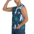 thumbnail image 3 of Lsque Alpaca Astronaut in Space Print Men's Cotton Blend Sleeveless Muscle Shirts (S-3XL)- Moisture Wicking, Odor Protection, UPF 30+,Medium, 3 of 8