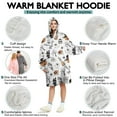 thumbnail image 5 of Wearable Oversized Blanket,Vintage Halloween Pattern Wearable Blanket Hoodie for Adults,Cozy Hooded Blankets with Super Pockets,Super Warm Fuzzy Pullover for Women & Men, 5 of 6