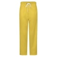 thumbnail image 5 of Solid Yellow Background Image Winter Female Pants Flannel High Waist Women Pants Lady Warm Straight Leg Plush Trousers, 5 of 7