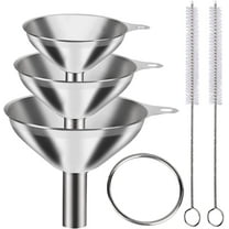 4 Pcs Metal Stainless Steel Funnel, Large Small Funnel Set of 3, Food Grade Mini Funnels for Kitchen Use Filling Bottles Liquor Flask Tiny Spice Cooking Powder Water