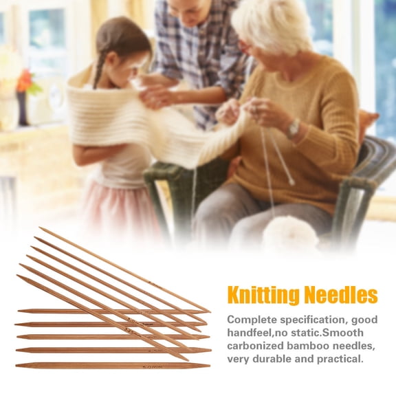 Mgaxyff Set of 11 Carbonized Bamboo Double Pointed Knitting Needles Set 11 Sizes (5.1in/13cm), Bamboo Knitting Needles,Knitting Needles