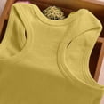 thumbnail image 4 of FINALGANG Girls Kids U Neck Racerback Sleeveless Solid Quick Dry Breathable Curved Hem Regular Fit Athletic Sport Tank Top For Daily Workout Running Training Summer Wear Classic Top Yellow 1-2 Years, 4 of 9