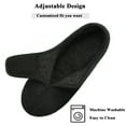 thumbnail image 4 of Diabetic Slippers Shoes for Men Arthritis Edema Adjustable Closure Memory Foam House Shoes, Black 7, 4 of 7