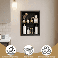 thumbnail image 4 of HAIDAIYA 14'' * 18'' Recessed Medicine Cabinet Wall Niche Wood, 2-Tier Bathroom Niche Insert for Drywall, in Wall Shelf Medicine Cabinets Replacement, for Living Room, Bathroom Storage, Black, 4 of 7