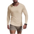 thumbnail image 1 of Chemise d'Exercice Décontractée pour Hommes, Couleur Unie, Manches Longues, Col Rond, Couche de Base, Évacuation de l'Humidité, 1 of 8