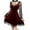Red, variant on Women Gothic Dress Vintage Velvet Mini Dress Elegant Lace Tirm High Waist Dress Goth Punk Dark Fairy Grunge Dress