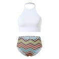 thumbnail image 7 of Duqingm Cute Bikinis Womens Sexy 2 Piece Bikini Sets Cheeky High Cut Bathing Suit Color Block Textured Swimsuits 2026 White,M, 7 of 7