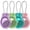 Clear Purple + Clear Green + Clear Blue + Clear Pink, variant on YUNOVA 4 Pack IPX8 Waterproof AirTag Keychain Holder, Anti-Theft Lockable AirTag Case Compatible with AirTag, Shockproof PC Cover with Steel Cable for Keys Luggage Pets