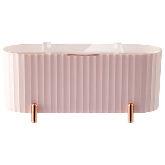 Rangement pour Cotons-Tiges à 3 Compartiments, Distributeur de Cotons-Tiges, Distributeur (Rose)