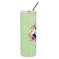 thumbnail image 2 of Carolines Treasures CK4311TBL20 Siberian Husky Design1 Green Flowers Stainless Steel 20 oz Skinny Tumbler 20 oz, 2 of 3